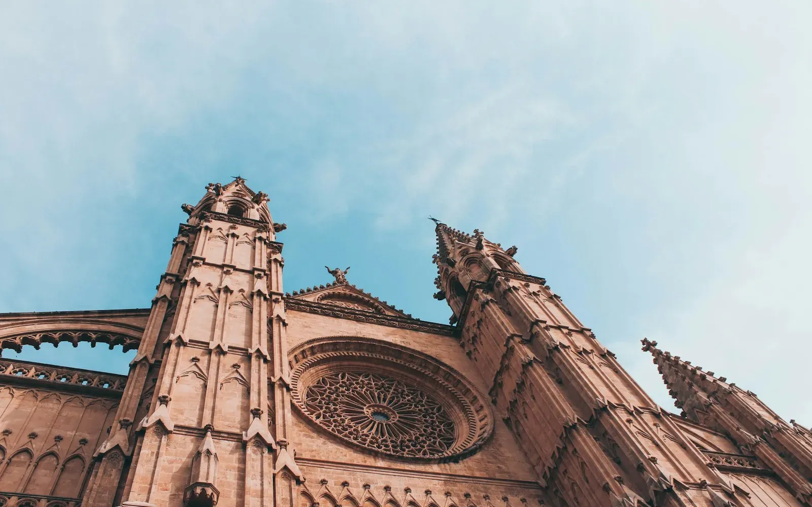Fassade der Kathedrale La Seu in Palma de Mallorca vor blauem Himmel – Sex auf Mallorca finden